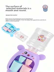 1个兔子饮水玩具，可爱迷你饮料分配器玩具，双出水口可装果汁/饮料，逼真卡通互动玩具套装，颜色随机组合，创意圣诞礼物