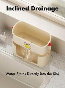 1pc Kitchen Sink Side Drying Rack – Angled Drainage Design Directs Water Into Sink, Large Capacity Storage For Sponges, Brushes & Soap Bottles. 1pc Kitchen Sink Side Drying Rack – Angled Drainage Design Directs Water Into Sink, Large Capacity Storage For Sponges, Brushes & Soap Bottles. Kitchen Organiser