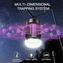 Electric Camping Light, Portable Electric Mosquito Killer USB Charging, 2-In-1 Insecticide - For Indoor And Outdoor Use, Mosquito Killer+Camping Light Mode - Kills Moths, Wasps, Mosquitoes, Etc., Rechargeable Mosquito Killer And Camping Light, 2000V UV Insect Trap, 395NM Light Trap And 720 ° Insect Attraction, For Indoor And Outdoor Use, Covering 300 Square Feet