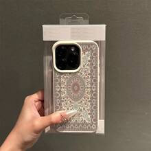 1pc Vintage Floral Pattern TPU Phone Case Compatible With Apple/ Phones, International Version,  Not The Domestic Version - White - View 3