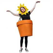 Costume Magic | Sunflower Pot Costume With Tiara - Women's Cute Polyester Halloween Costume, Garden Themed Parties And Cosplay Events, Party Costumes | Sunflower Theme | Polyester Costume
