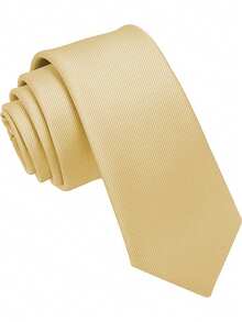 1pc Men's Plain Tie, Diagonal Grooved Formal Business Necktie, (8cm Wide) Men Necktie