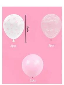 45/90 个 12 英寸浅粉色和透明白色蝴蝶结印花气球，适合女孩生日派对、单身派对、蝴蝶结主题生日、迎婴派对、新娘送礼会、婚礼、周年纪念装饰、女孩生日装饰、迎婴派对装饰、性别揭晓、迎婴派对礼物 - 粉色 - 查看 13