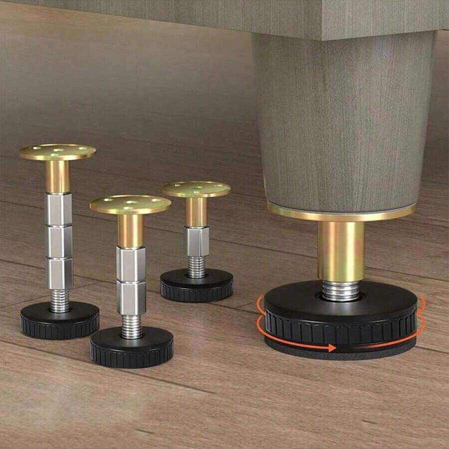 4 件可调节家具腿可调节板条支撑腿适用于桌子/床/柜子/沙发、床架可调节高度板条支撑腿 - 彩色 - 查看 1