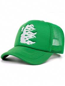 Five-Pointed Star Figure Three-Dimensional Embroidered Sponge Baseball Cap, Men's And Women's Outdoor Sports Event Casual Cap, American Truck Driver Cap, Hip-Hop - Green - View 8