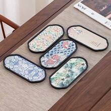 1 件复古风格矩形桌面珠宝收纳托盘，仿皮奢华收纳盒，高品质装饰收纳托盘 - 彩色 - 查看 4