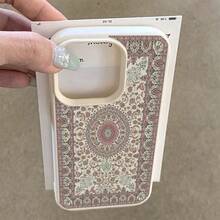 1pc Vintage Floral Pattern TPU Phone Case Compatible With Apple/ Phones, International Version,  Not The Domestic Version - White - View 4
