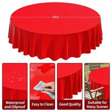 1件/6件/10件一次性圆形塑料桌布，防水防污，餐桌装饰，213厘米 - 彩色 - 查看 37