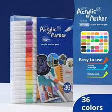 Set de 12/24/36/48/60 colores de rotuladores acrílicos, lápices de colores de gran capacidad especializados para arte, pintura y estudiantes, de secado rápido y lavables, vuelta al cole