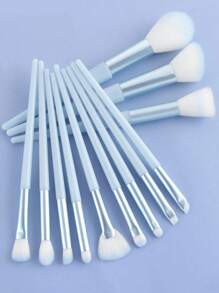 12pcs Blue Makeup Brush Set – Professional Foundation, Blush, Contour, Eyeshadow, Powder & Detail Brushes For Flawless Makeup Application