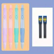 Lápices mecánicos estéticos de gran capacidad para material escolar en una caja de lápices, lápices mecánicos pasteles de 0.5mm, 0.7mm, 0.9mm con tubos de minas de recambio, borradores para escribir, dibujar y hacer bocetos, artículos de papelería para volver al colegio