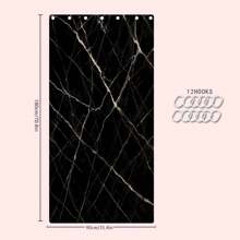 1/4pcs Black Marble Texture Theme Shower Curtain Set, Waterproof Bath Curtain, Bathroom Decor, Fashionable Drape, Window Curtain, Room Divider, No Drilling Required, Polyester, Machine Washable Bathroom Accessories Back To School