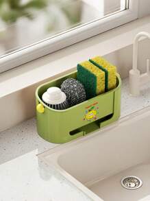 1pc Kitchen Sink Side Drying Rack – Angled Drainage Design Directs Water Into Sink, Large Capacity Storage For Sponges, Brushes & Soap Bottles. 1pc Kitchen Sink Side Drying Rack – Angled Drainage Design Directs Water Into Sink, Large Capacity Storage For Sponges, Brushes & Soap Bottles. Kitchen Organiser