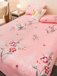 1pc Bedsheet, Bedding Set, Soft & Comfortable Mattress Protector, Valentine's Day Gift, Children Cartoon Love Geometric Bedsheet, Heart Pattern Bedding Set, Home Decor, Suitable For Double Bed, King Size Bed, Queen Size Bed, Mother's Day Gift, Machine Washable