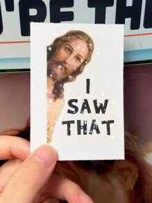 1/3pcs "I SAW THAT" Hippie Decal Stickers, Cartoon Retro Stickers, Decorate Your Laptop, Water Bottle, Journal, Skins, Guitars, Helmets, Office Supplies, School, Skateboards, Luggage, Water Bottle, And Other Funny Aesthetics Decal