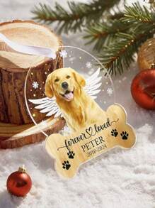 1pc Personalized Custom Hanging Ornament - 2D Flat Hanging Pendant For Car Rearview Mirror Decoration Puppy Acrylic Pendant - Durable - No Power Required Ideal For Home Holiday Decoration