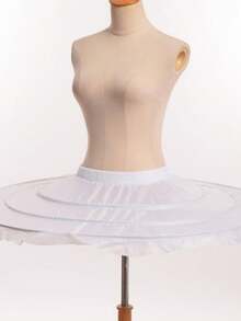 1pc Women's Cosplay Petticoat, Flying Saucer Petticoat, Violent Petticoat, Swan Ballet, 3-Ring Bone Petticoat, Short And Extra Fluffy ,Summer,Beach,Wedding,Elegant,Birthday - White - View 3