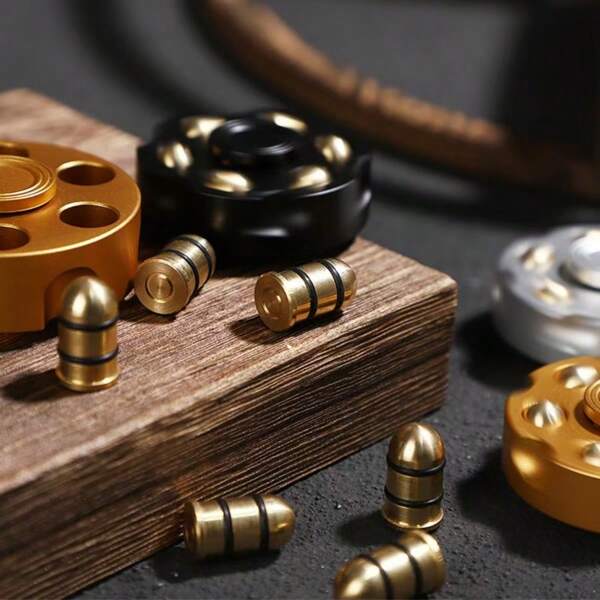 1 Set Fingertip Spinning Tops, Rotational Fidget Toys, Left-Handed Design Revolvers Gun-Shaped , Stress Relief Gifts