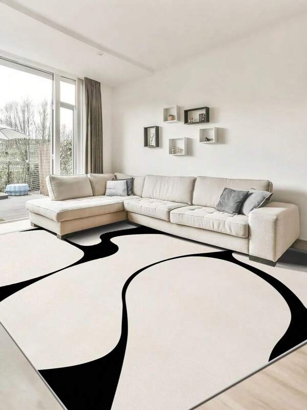 1pc Area Rug Modern Minimalist Area Large Carpet - Ultra Soft, Comfortable For Bedroom, Living Room, Dining Room, Office, Study, Entryway, Room Decor As Floor Mat, Geometric Shape Absorbent Rug For Bedroom, Washable & Non-Slip, Rugs For Living Room - Indoor All-Season Home Decor, Carpet For Bedroom, Living Room Large Rugs, Bedroom Rug, Beige Rug, Bedside Mat, Living Room Decor | Bedroom Decor