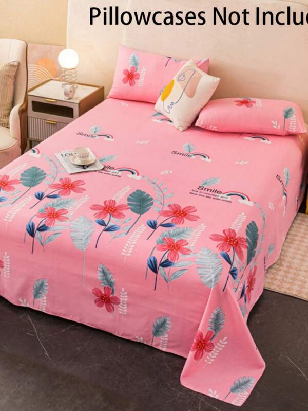 1 Pc Bed Sheet, Soft & Comfortable Mattress Protector, Valentine's Day Gift Sheet, Children's Cartoon Love Geometric Pattern Bedding Set, Heart-Shaped Pattern Bedding Set, Home Decor, Double Bed, King Size Bed, Queen Size Bed, Mother's Day Bedding, Washable Bedding Gift