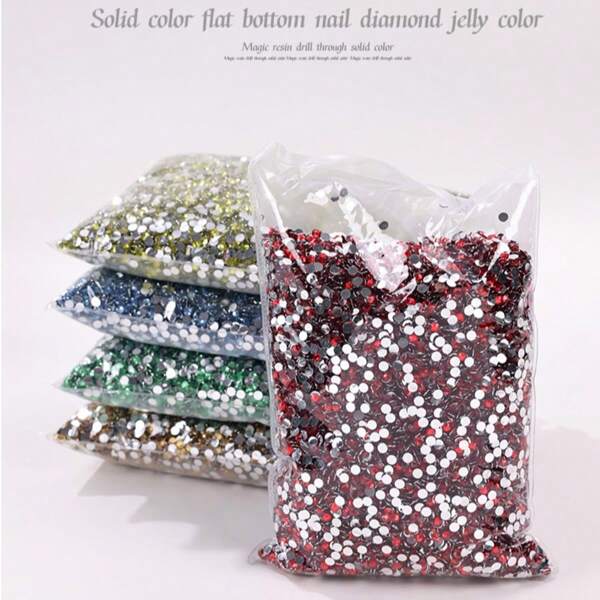 2mm, 3mm, 4mm, 5mm, 6mm Bulk Pack Non-Hotfix Resin Flat Bottom Rhinestones Crystal Nail Studs DIY