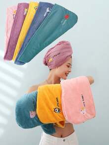 1 件/5 件柔软超细纤维浴帽和毛巾 - 女士速干发帽，返校，旅行度假必需品，女士发饰 - 查看 4