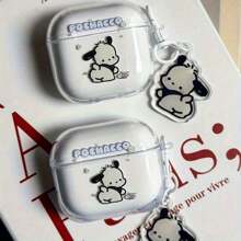 Sanrio Cute Sanrio Pochacco Transparent Earphone Protective Case For AirPods 1/2 Pro 2 4 - Wireless Earphone Case, Cartoon Soft Silicone Case With Pendant