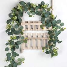 1/2/4/8 pièces, 1,8 m Guirlandes en eucalyptus artificielles avec fleurs blanches - parfaites pour les mariages, les fêtes et la décoration de la maison, idéales pour les manteaux de cheminée, les chemins de table et les espaces extérieurs