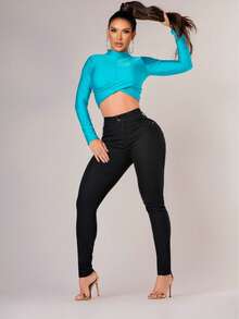 SHOPLE Women's Shapewear Pants Lift And Lift The Butt Original Launch A5 - Màu xanh lam - Xem 2