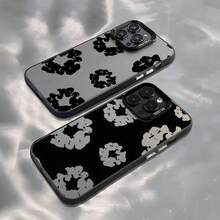 Black Flower Luxury D-Denims T-Tears Phone Case For IPhone 16 15 14 13 12 11 Mini Pro Max X XR 8 Plus Anti Fall Matte Back Cover - Black - View 7