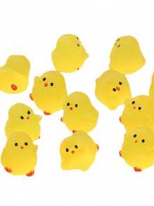 5/10/20/50pcs Cartoon Cute Glow-In-The-Dark Chick Decorative Figurines For DIY, Crane Game, Desk, Car
