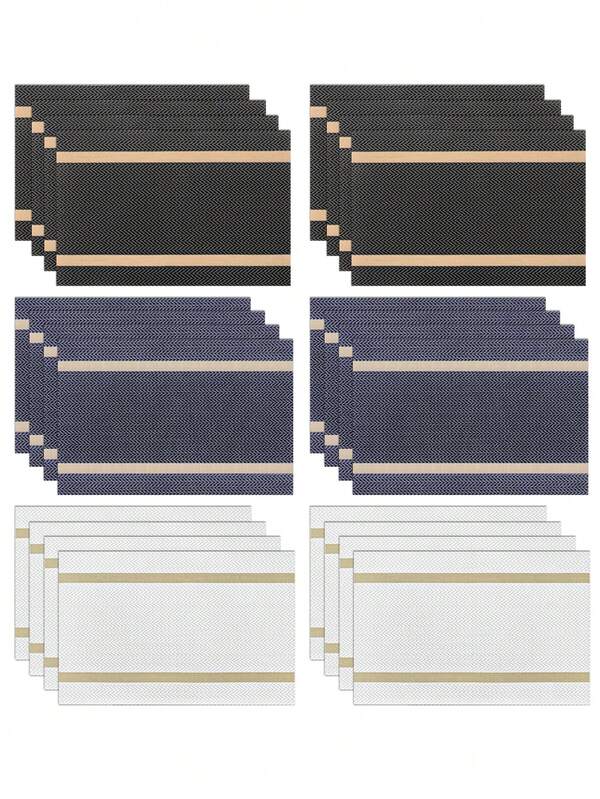 1-8 piezas Individuales rectangulares simples de PVC, lavables, fáciles de limpiar, antideslizantes, manteles de mesa de comedor, dulce ensoñación, individuales elegantes, ajuar de mesa, alfombra de cocina y comedor, decoración de boda y fiesta