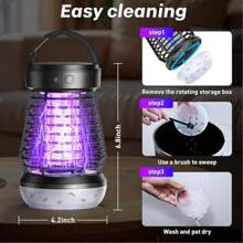 Electric Camping Light, Portable Electric Mosquito Killer USB Charging, 2-In-1 Insecticide - For Indoor And Outdoor Use, Mosquito Killer+Camping Light Mode - Kills Moths, Wasps, Mosquitoes, Etc., Rechargeable Mosquito Killer And Camping Light, 2000V UV Insect Trap, 395NM Light Trap And 720 ° Insect Attraction, For Indoor And Outdoor Use, Covering 300 Square Feet