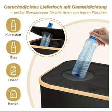OrdoVault Bộ 3 thùng rác 36,98 gal, kèm 2 túi tái sử dụng, giỏ đựng đồ đa chức năng, dung tích lớn, có thể gập lại, giỏ đựng đồ hai lớp, thích hợp đựng chai lọ, thủy tinh, giấy, nhựa và kim loại, thùng rác hình chữ nhật hiện đại, giỏ đựng đồ giặt - Nhiều màu - Xem 6