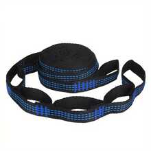 2pcs Correas para Hamaca, Correas de Poliéster Reforzadas Especiales, Correas de Hamaca con Barras de Alta Capacidad de Carga de 5 Anillos para Camping al Aire Libre - Azul - Ver 11