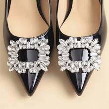 1pc Rhinestone Crystal Shoe Buckle, Decorative Accessory For High Heels, Flats, Bridal Shoes
