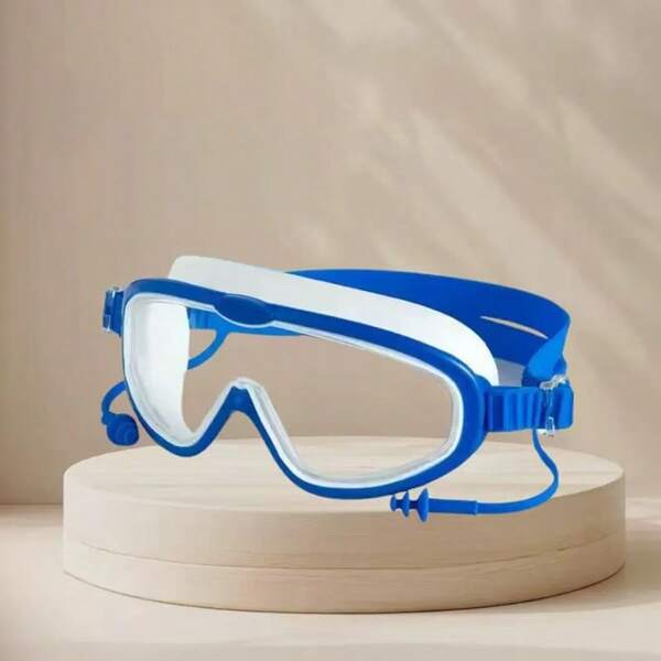 1pc Anti-Fog Swimming Goggles, Large Frame High Clarity Swim Goggles With Nose Clip