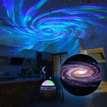 1 pieza Lámpara de estrella espiral, lámpara de ambiente de cielo estrellado tipo USB C, lámpara mágica de bola rotatoria de colores de aurora, lámpara de cristal de proyección de cielo estrellado, lámpara de ambiente para escenario KTV, decoración del hogar que se puede usar en dormitorio y sala de estar como regalo