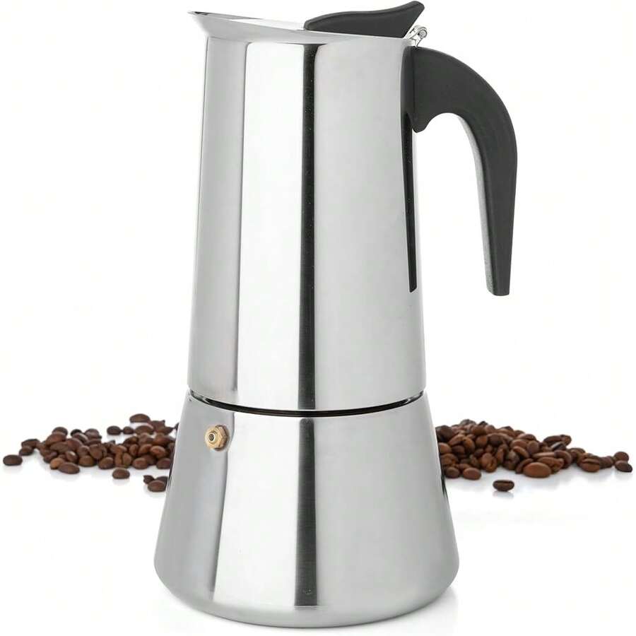 New 12 C Greca Stovetop Pr Maker 600ml/20oz, Moka Pot Cee Percolator Dign, Stainls Steel Stove Top Cee Maker For Camping Or Home Use, Italian Cee Maker Stovetop - 12C不銹鋼 - 查看 1