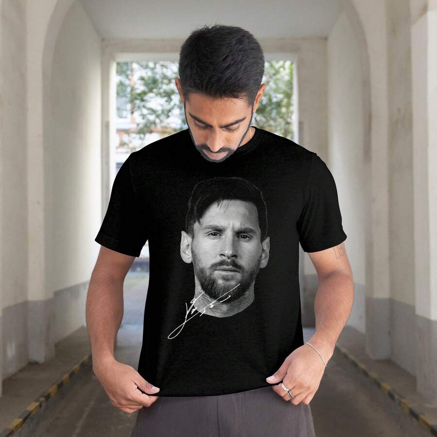 PLAYERA MESSI LEYENDA FUTBOL ARGENTINA 10 MODA  CAMISETA CAMISA, COMODA, CASUAL ,CALLE, DEPORTES, EJERCICIO, VACACIONES, PLAYA, PRIMERAVERA,GIMNASIO, GYM, PERFECTA PARA DEPORTE, PRIMAREVA UNISEX REMERA TOP T-SHIRT STREET MODA - Negro - Ver 1