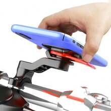 摩托车手机支架，防抖前叉立管自行车手机支架（带减震器），360°旋转自行车车把手机夹，摩托车车把支架，适用于智能手机的摩托车减震器