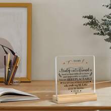 1 Stück Acryl Freundschaftsplakette mit Holzsockel - Inspirierendes Zitat Geschenk für beste Freunde - Sentimentale Tischdekoration für Zuhause und Büro - Ideal für Geburtstage und den Freundschaftstag