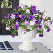 1pc Artificial Petunias Flowers Plants For Outdoor Decoration Spring Faux Morning Glory Silk Flower UV Resistant No Fade Floral For Home Garden Balcony Yard Porch Realistic Indoor Decor