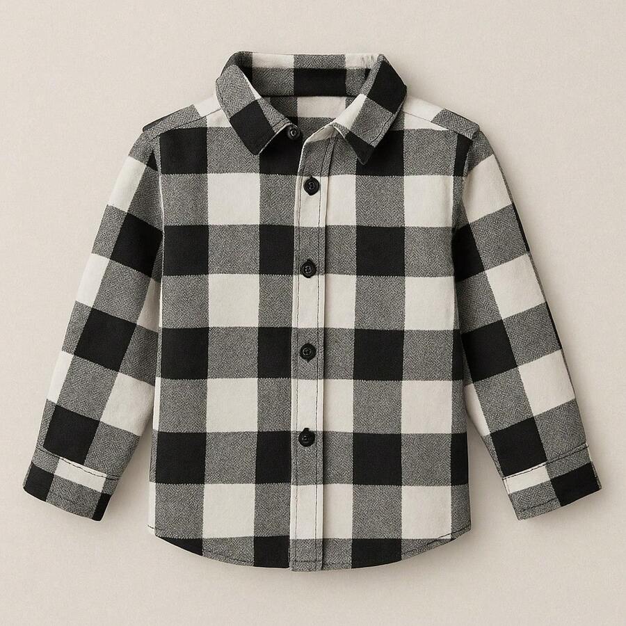 Children's Plaid Shirt, Flannel, Long Sleeve – Sizes 2 To 16 - White - View 1