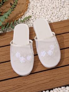 2025 Nuevas zapatillas de malla fina con cuentas hechas a mano, aptas para uso interior y exterior - Blanco - Ver 6