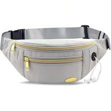 Entchin Fanny Pack Women Men,Crossbody Belt Bag With 4-Zipper Pockets,Adjustable Waist Bag Pack,One Of Most Popular Travel Essential Gifts Walking,Traveling,Cycling - Mini Grey - 查看 1