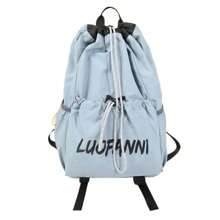 1 pieza Mochila deportiva unisex de nailon ligero con cordón, bolsa de gimnasio adecuada para bádminton, senderismo, camping, viajes, deportes, vacaciones