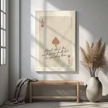 1 pieza Póster de pared de decoración con diseño de as de espadas retro, con cita inspiradora, decoración de pared de carta de as beige Tre26 - Multicolor - Ver 5