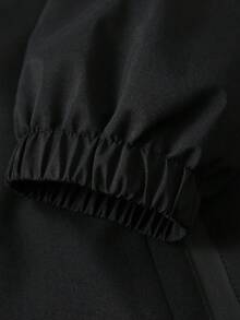 新款男士冬季保暖内衬休闲夹克，时尚户外连帽厚外套，秋季 - 黑色 - 查看 6