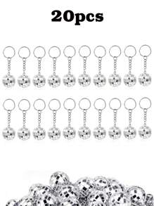 5/10/20pcs Sparkling Mini Disco Ball Pendant Key Chain Charms Set, Glitter Bag Accessories For Party Decoration, Multipurpose Phone Charm, Backpack Handbag Car Key Earphone Box Decor, Party Favor Gifts For Guests, Suitable For Retro Party Disco Theme, Concerts, Weddings, Graduations, Anniversaries, Christmas Tree Decorations, Thanksgiving Small Gifts